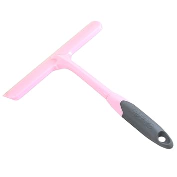 HOMIZE Plastic Grips Window Glass, Cleaning Wiper, Kitchen Squeegee, Pink