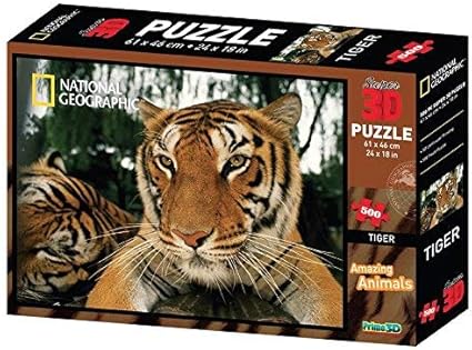 Prime 3D National Geographic Tiger Super 3D Puzzle (500 Pieces)