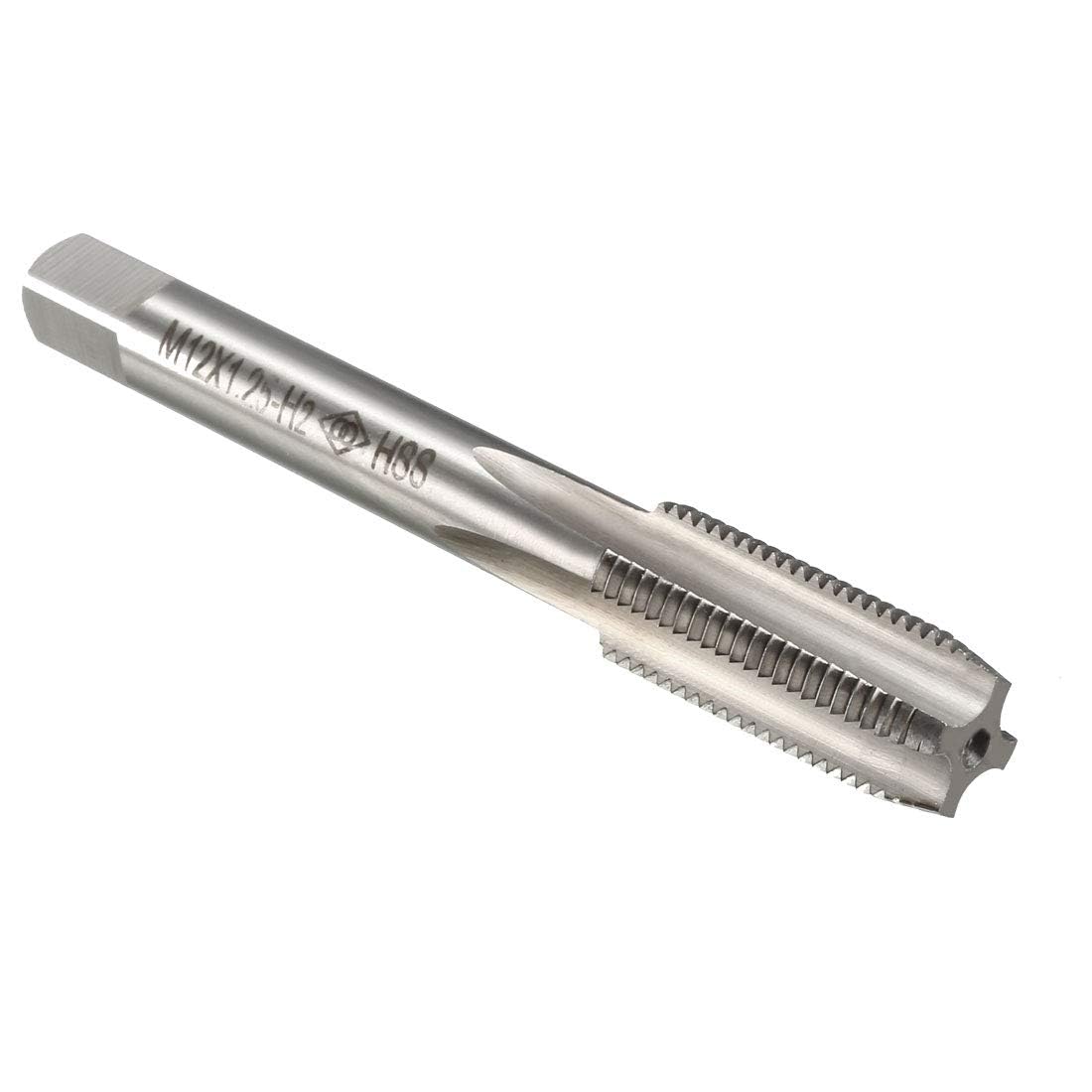 TA-VIGOR M12 x 1.25mm Metric Machine Tap, High Speed Steel 4 Straight Flutes Screw Tapping Thread Tap, Threading Tapping Repair Tool