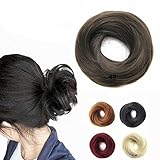 FESHFEN Scrunchy Scrunchie Hairpieces Elastic Messy Hair Bun Ponytail Hair Extensions Wig Drawstring-4# Medium Brown