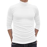 Turtleneck Men Casual Long Sleeve Turtle Neck Tops Men's Slim Fit Basic T-Shirt