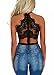 HUUSA Bodysuit for Women Black Eyelash Lace Allure High Waisted Sleeveless Jumpsuit Tops L Black
