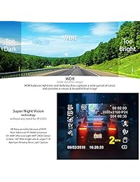 Rove R2 4K Dash Cam Construido en WiFi GPS Car Dashboard Cámara grabadora con UHD 2160P, 2.4 "LCD, 150 ° Gran Angular, WDR, Visión nocturna