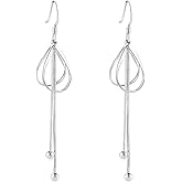 HAISWET Sterling Silver Earrings Dangle Teardrop Earrings for Women Chain Drop Earrings Jewelry for Her