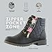 DailyShoes Women's Ankle Boots Combat Bootie Low Heel Lace Up Zips Pocket Boot Zip Comfy Shoes Sexy Party Toe Square Casual Booties Exclusive Credit Card Susan-02 Black Pu 8