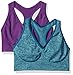 Hanes Women's Ultimate Comfy Support Wirefree 2 Pack, Jade Ocean Heather/Pleasant Plum, 2X