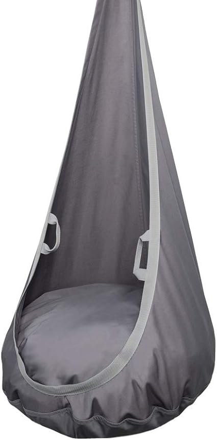 Amazon De Schaukel Hohle Aus Baumwolle Dunkelgrau Und Weiss Natural Zimmerschaukel Fur Kinder Mit Materialhandgriffen Hangesessel Kinder Mit Silikonfullung 100 Eco Made In Eu