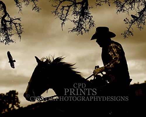 Horse photography. A cowboy in a canyon photography print. Original artwork by Robbin Siembieda.