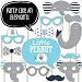 Big Dot of Happiness Blue Elephant - Boy Baby Shower or Birthday Party Photo Booth Props Kit - 20 Count