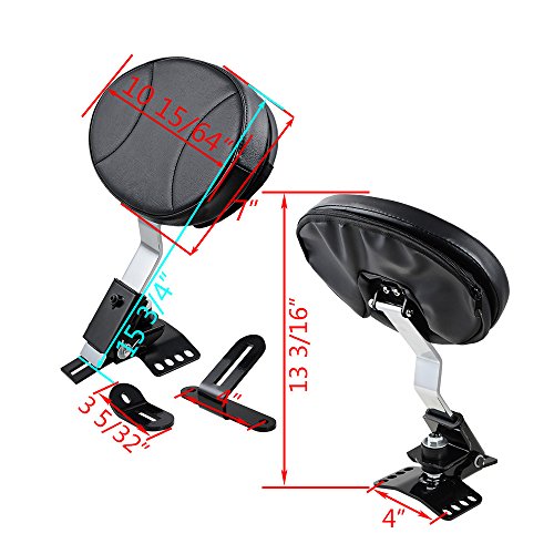 Adjustable Plug-In Driver Rider Backrest for 1997-2017 Harley Electra Road Road King Street Glide