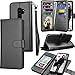 Tekcoo Galaxy S9 Plus Case, S9 Plus Wallet Case/PU Leather Case, Luxury Credit Card Slots Holder Carrying Folio Flip Cover [Detachable Magnetic Hard Case] Kickstand - Black