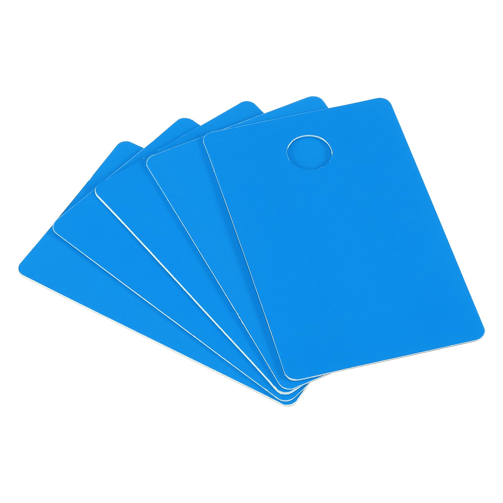 PATIKIL 2.13 x 3.39" PVC Blank Cards with Slot Punch on Short Side, 10 Pcs Punch Card Blank Credit Cards Plastic Photo ID Card for Business Office, Blue