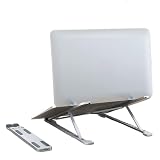 Adjustable and Portable Aluminum Laptop Stand, Foldable Desk-Stand with 8 Angles & Anti-Slip Riser, Works with 11-17 inch Laptops, Gray