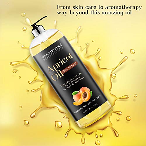 MAJESTIC PURE Apricot Oil, 100 Pure and Natural, ColdPressed, Apricot