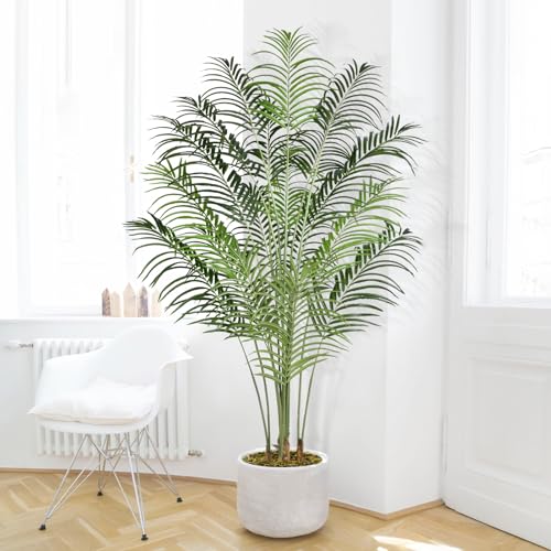 Keeplush Künstliche Pflanzen groß 200cm Kunstpflanze im Topf Plastik Künstliche Palme wie echt Fake Pflanzen deko für Wohnzimmer Balkon Schlafzimmer B