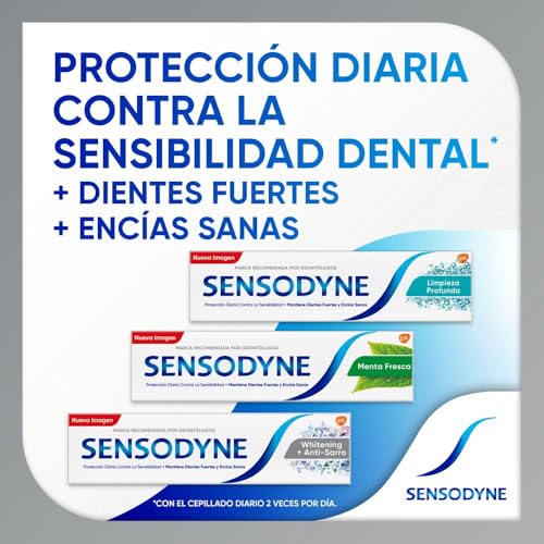 Sensodyne Pasta Dental Blanqueadora Whitening y Anti-sarro para Dientes Sensibles, 90g