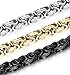 Jstyle 3 Pcs 8mm Stainless Steel Byzantine Bracelet for Men Chain Link 8.5 Inch