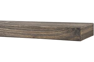 Modern Ember Vara Wood Mantel Shelf - 66 Inch Driftwood | 3 Inch Height - Variations in Grain and Natural Distresssing | Wooden Floating Wall Mounted Shelf - for Fireplaces & Décor