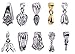 Sdootjewelry 100 Pcs 10 Styles Pendant Bails Glue On Bails Pinch Clip Bails Charms Bead Necklace Pendant Connector Findings for DIY Jewelry Making