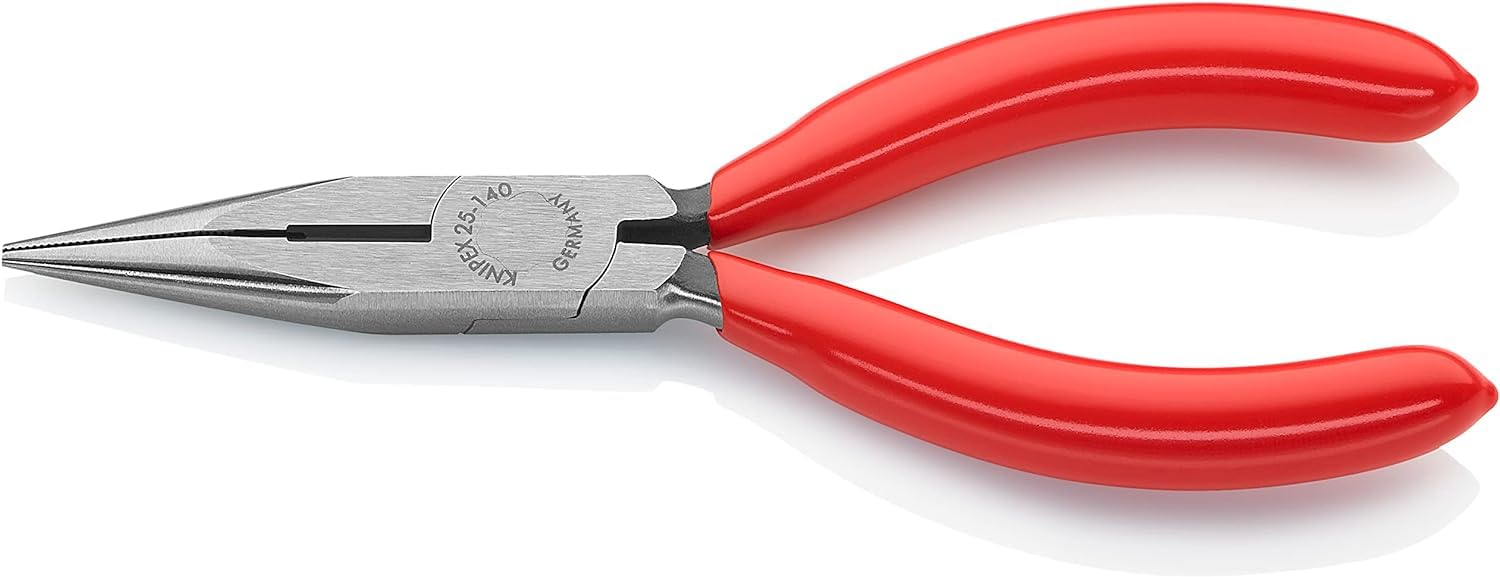 KNIPEX Snipe Nose Side Cutting Pliers (Radio Pliers) Self-Service Card with Plastic Coating 140 mm, 25 01 140 SB