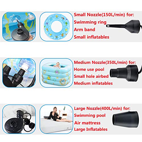 Electric Pump for Inflatables, ONG NAMO Quick Air Pump with 3 Nozzles