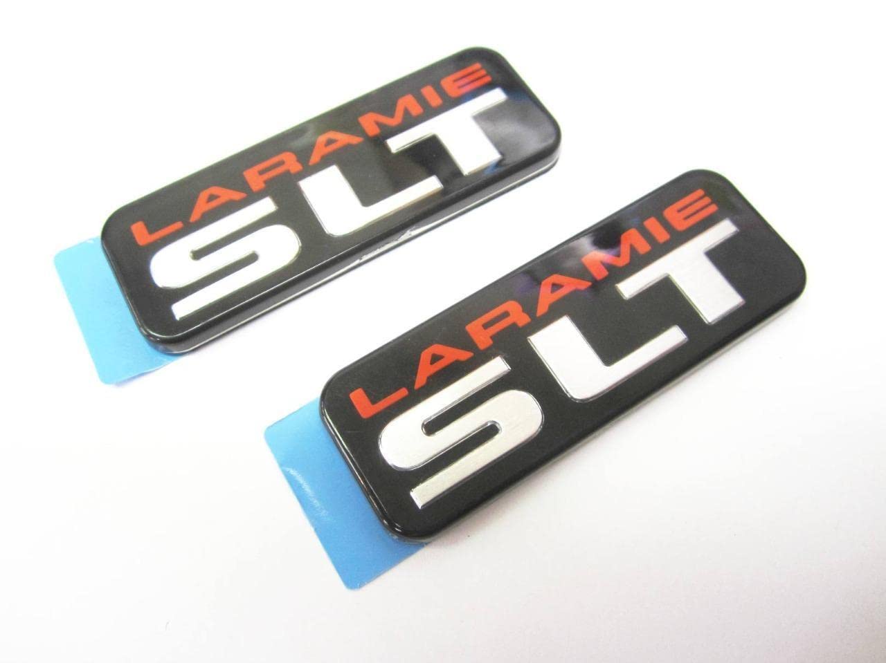Photo 1 of 2Pc SLT Laramie B Pillar Cab Emblems 3D Badge Nameplate Sticker Decal Replacement for 1500 2500 3500 55274860AB