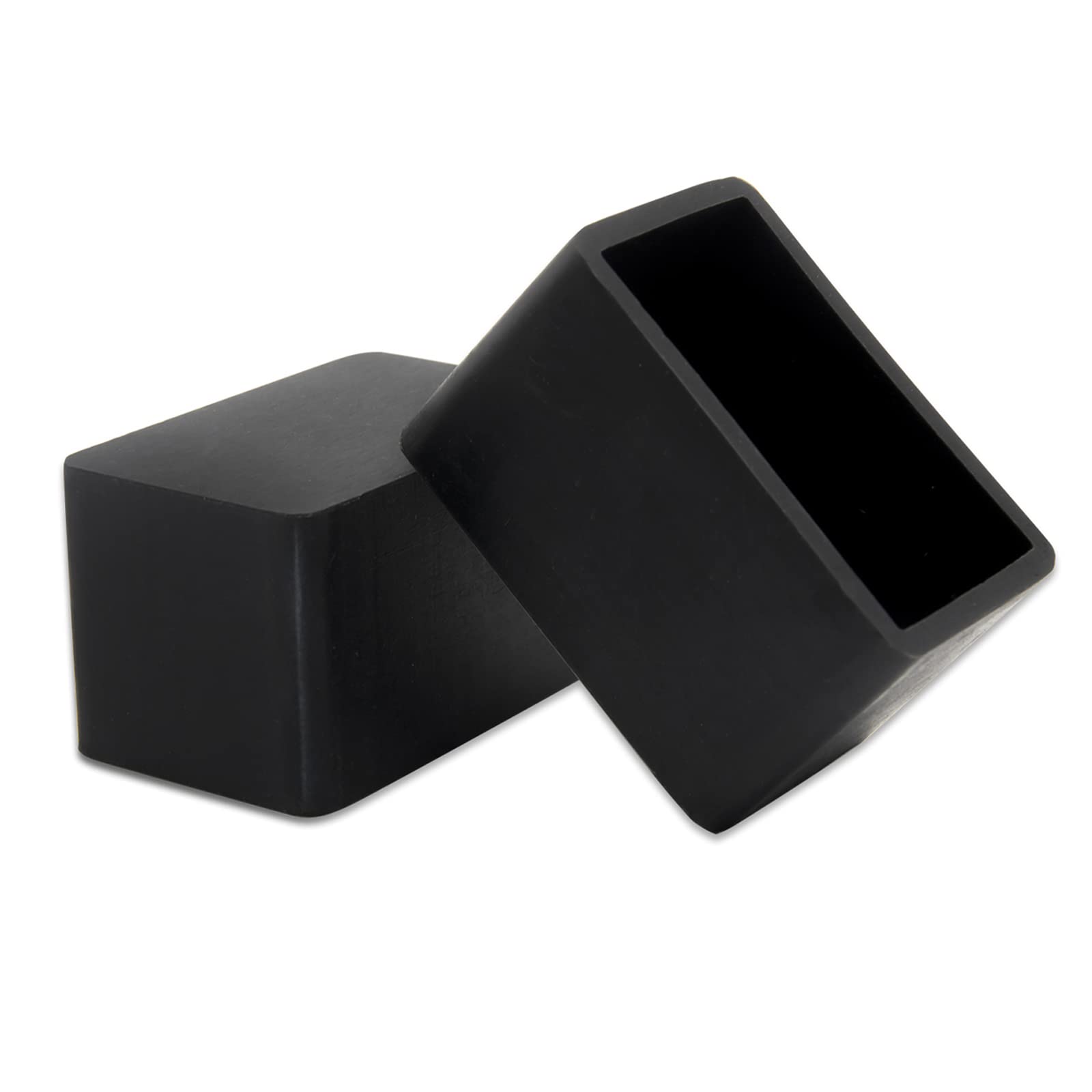 Flyshop 8Pcs Black Durable Silicone Non-Slip Chair Leg Tips Caps Floor Protectors Rectangle Furniture Table Foot Covers, 1" x 1-1/2", 25 x 38 mm