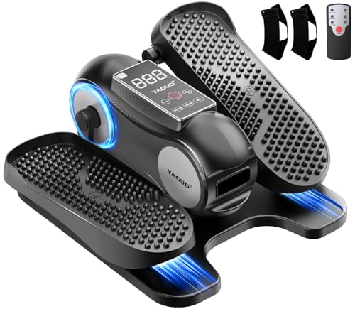 Yagud Under Desk Elliptical Machine, Elliptical Leg Exerciser as Seen on TV for Senior with Remote Control, Portable Quiet Electric Seated Pedal and 12 Adjustable Speed, Black - Used condition - US$55.01