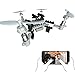 Rabing Foldable RC Drone FPV Wifi RC Quadcopter Altitude Hold Remote Control Drone with 0.3MP HD 720P Camera RC Helicopter(Black) (White)