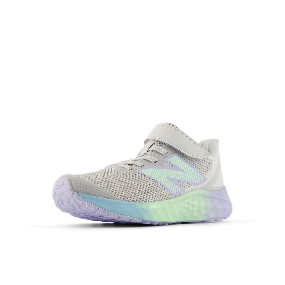 New Balance Kid's Fresh Foam Arishi V4 Hook & Loop Running Shoe, Grey Matter/Daybreak, 2.5 Little Kid Image