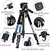 MACTREM M-PT55-Bk PT55 Travel Camera Tripod Lightweight Aluminum for DSLR SLR Canon Nikon Sony Olympus DV with Carry Bag -11 Lbs(5Kg) Load (Blue)