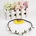 Hippie Love Flower Garland Crown Festival Wedding Hair Wreath Boho Floral Headband (White)