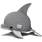 EUGY Dolphin 3D Puzzle, 28 Piece Paper Craft Kit for Kids 6+ | Screen Free Build, Finishes In About 30 Minutes, Pre Cut Parts, No Scissors Needed, Fun Facts Card, Stands As Shelf Decor