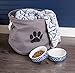 Bone Dry Lattice Collection Pet Bowl & Canister, Large Set, 7.5x2.4