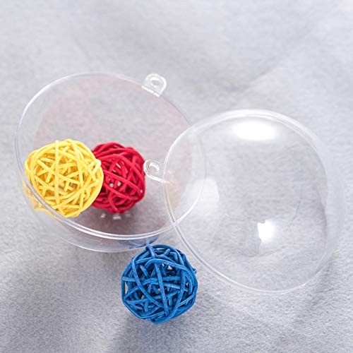 BUBBLEFISH Christmas Ornaments Ball, 10 Pack 80mm DIY Clear Plastic Fillable Ornaments Ball Set, Christmas Decorations Tree Balls for New Years Present Holiday Wedding Party Home Decor Bath Bomb - Thumbnail 2
