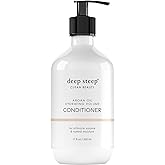 Deep Steep Argan Oil Hydrating Volume Conditioner, 17 oz – Moisturizing Conditioner with Aloe Vera, Marula Oil, Rice Protein & Glycerin – Silicone-Free, Vegan, Clean Beauty Hair Care, Silky Hair