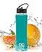 GO Active Insulated Water Bottle with Straw. Stainless Steel Double Wall Sport Bottle Featuring ActiveLock™ Thermal Vacuum Keeps ice Over 24 Hours! Durable, Portable (Aqua Green, 24 oz)
