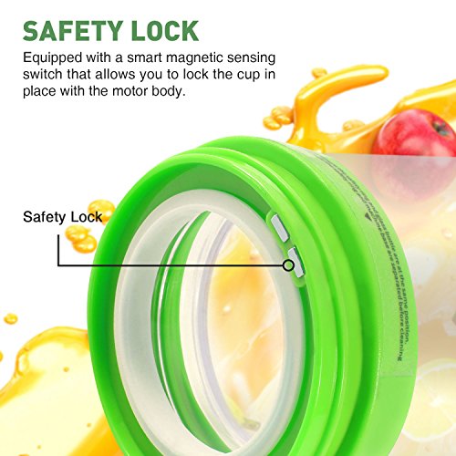 SUNAVO BL-10 Portable Blender Mixer USB Rechargeable,Blender Smoothie Single Served,USB Electric Safety Juicer Cup,Shakes and Smoothies Blender,USB Charging Sport Mini Juice Maker 148 watts,Green