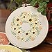 Full Set of Handmade Embroidery Starter Kit with Partten Including Embroidery Cloth,Bamboo Embroidery Hoop, Color Threads, and Tools Kit for Beginner