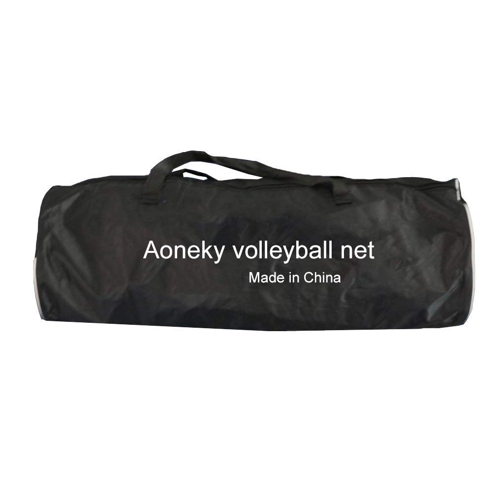 Aoneky PU Leather 32 ft Replacement Regulation Professional Official Volleyball Net with Vinyl Coated Steel Cable