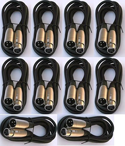 10 lot pack 6ft xlr male to female 3pin MIC Shielded Cable 6 ft microphone audio