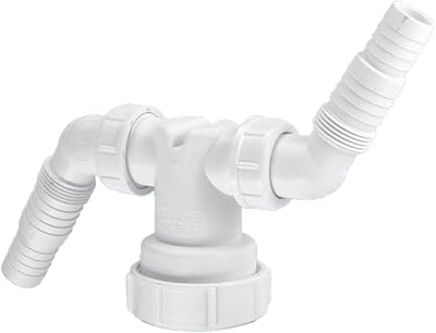 McAlpine V33WM Twin Waste Pipe Connector 32mm 40mm 2 Appliances White Swivel