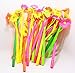 Gathere 30 Pcs Multicolors Novelty Cute Flower Ballpoint Writing Gel Pen Set Silicone Creative Ink Pens for Office School (0.5mm, black)