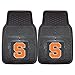 FANMATS 11342 Syracuse Orange 2-Piece Heavy Duty Vinyl Car Mat Set, Front Row Floor Mats, All Weather Protection, Universal Fit, Deep Resevoir Design