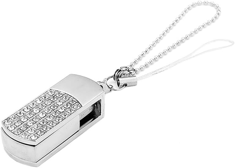 Milnut USB 2.0 Flash Drive Star Crystal Rotating Shape U Disk Rotating Memory Stick Design USB Flash Drive USB Memory Stick for Storing Music and Files Drive U Disk 256GB with Key Ring Gift （White）