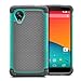 Nexus 5 Case, MagicMobile [Dual Armor Series] Hybrid Impact Resistant Google Nexus 5 Shockproof Tough Case Rugged Hard Plastic + Rubber Silicone Skin Protective Case for LG Nexus 5 - Gray / Turquoise