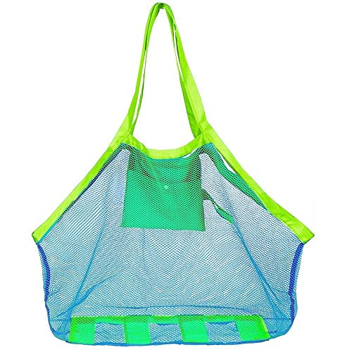 Payanwin Large Mesh Beach Bag Tote Your Swim, Pool, Beach Scuba Gear, Pool Sand Toys, Beach Towels, Gym Clothes, Laundry More Multi-Use Storage Bag Toy Organizer,Blue - Thumbnail 5