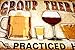 Funny Group Therapy Practiced Here Sign - Beer Alcohol Shot Wine Whiskey Martini Vintage Retro Tin Pub Metal Tin Wall Signs Size: 8x12 Inches