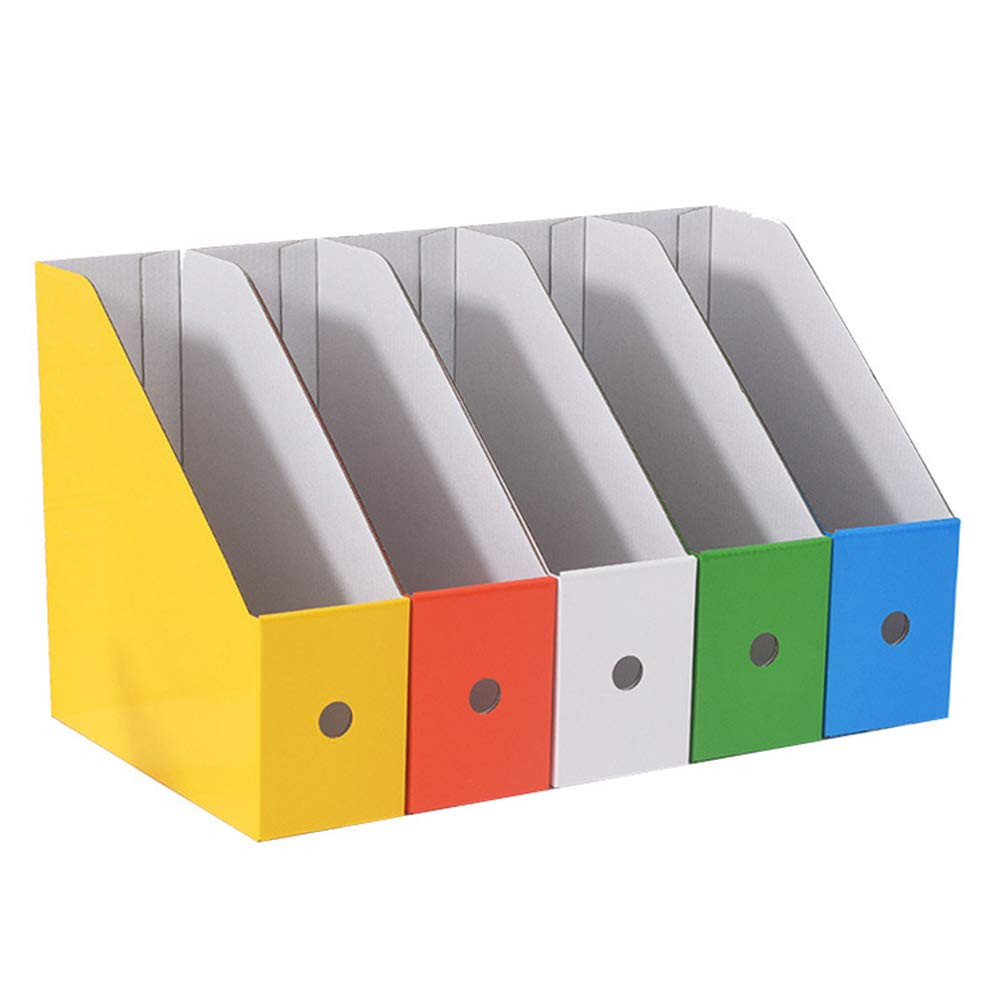 Magazine Rack Kraft Paper, 5 Pieces Magazine Files Cardboard, File Holder, File Magazine Holder, Magazine File Holder Kraft Paper Pack, for Dormitory Office Home Stationery Office Supplies File
