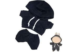 HEPHYCE Clothes for Labubu, 17cm Doll Hoodies Clothes Outfit Set, Stylish Dolls Clothe for 17 cm Labubu, Casual Style Costumes for Labubu Dolls Dress up Unique Style